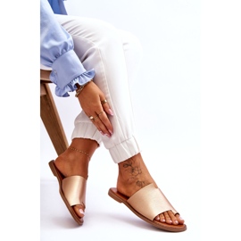 Evento Naisten eko-nahka kultainen flip-flops kultainen 3