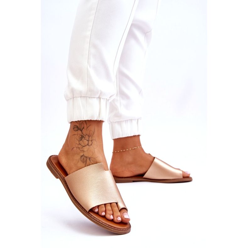 Evento Naisten eko-nahka kultainen flip-flops kultainen 5