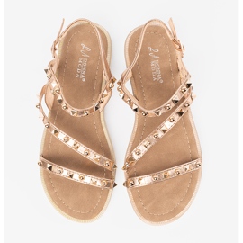 Kultaisten naisten sandaalit nastalla kultainen 1