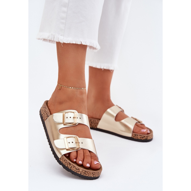 EVento Naisten flip flops ekologisilla nauhoilla kultainen 2