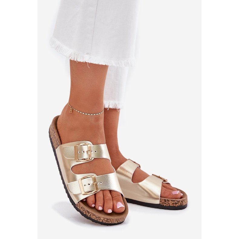 EVento Naisten flip flops ekologisilla nauhoilla kultainen 1