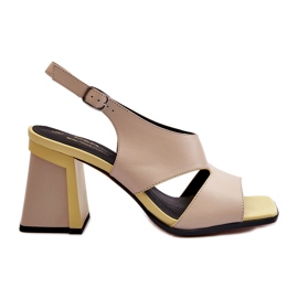 S.Barski Naisten korkeakorkoiset sandaalit beige D&amp;A MR38-153 2