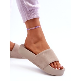 Naisten mokkanahkaiset liukumäet alustalla Big Star NN274A671 Beige 3