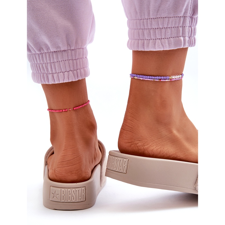Naisten mokkanahkaiset liukumäet alustalla Big Star NN274A671 Beige 4