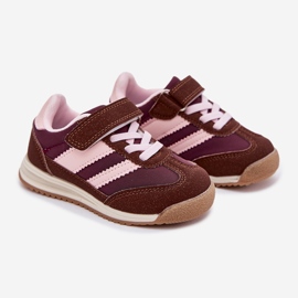 Lasten lenkkarit urheilukengät tarrana ruskea 1