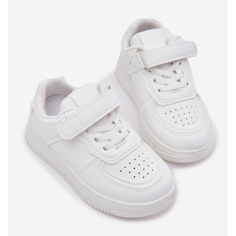 Lasten urheilukengät, joissa on ekologinen nahka valkoinen 2