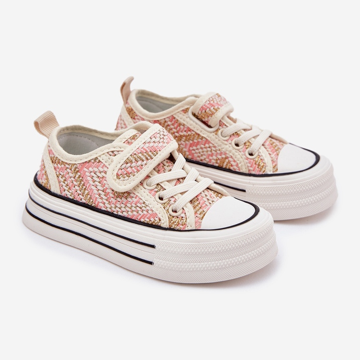 Tyttöjen vaaleanpunaiset tarranauhat vaaleanpunainen 1