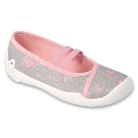 Befado-tyttöjen tossut 116y328 harmaa-pink 1