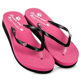 Mckeylor Vaaleanpunaiset kiilatossut vaaleanpunainen 2