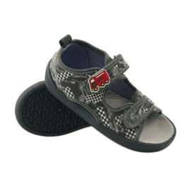 American Club Amerikkalaiset nahkaiset pohjalliset sandaalit harmaa valkoinen 3