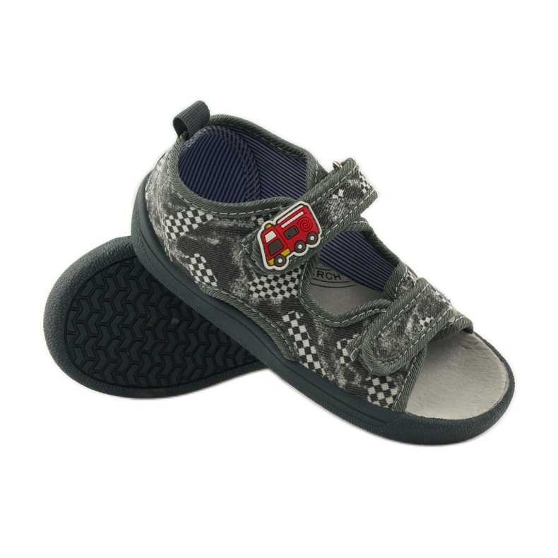 American Club Amerikkalaiset nahkaiset pohjalliset sandaalit harmaa valkoinen 3