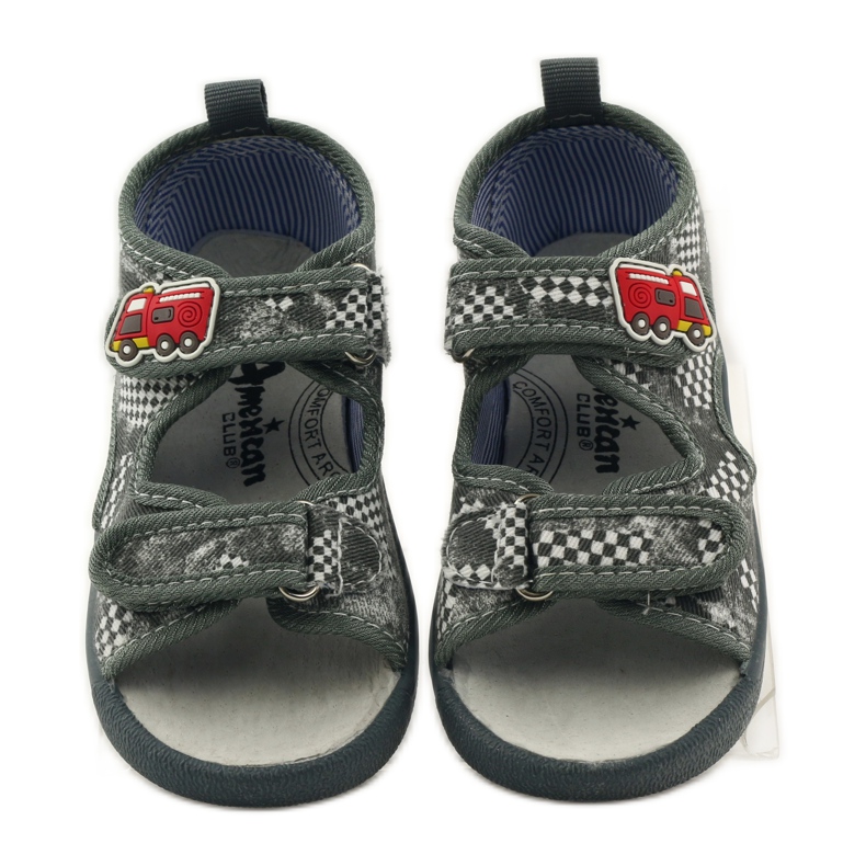 American Club Amerikkalaiset nahkaiset pohjalliset sandaalit harmaa valkoinen 4