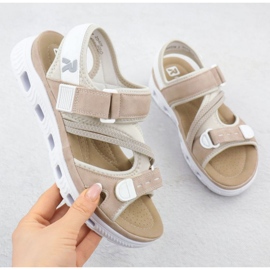 Naisten sandaalit Rieker 64064-31 beige vaaleanpunainen 3