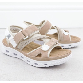 Naisten sandaalit Rieker 64064-31 beige vaaleanpunainen 4