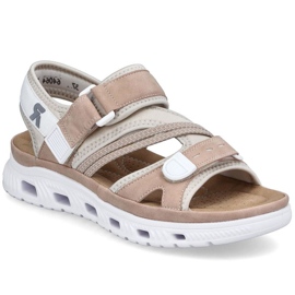Naisten sandaalit Rieker 64064-31 beige vaaleanpunainen 6