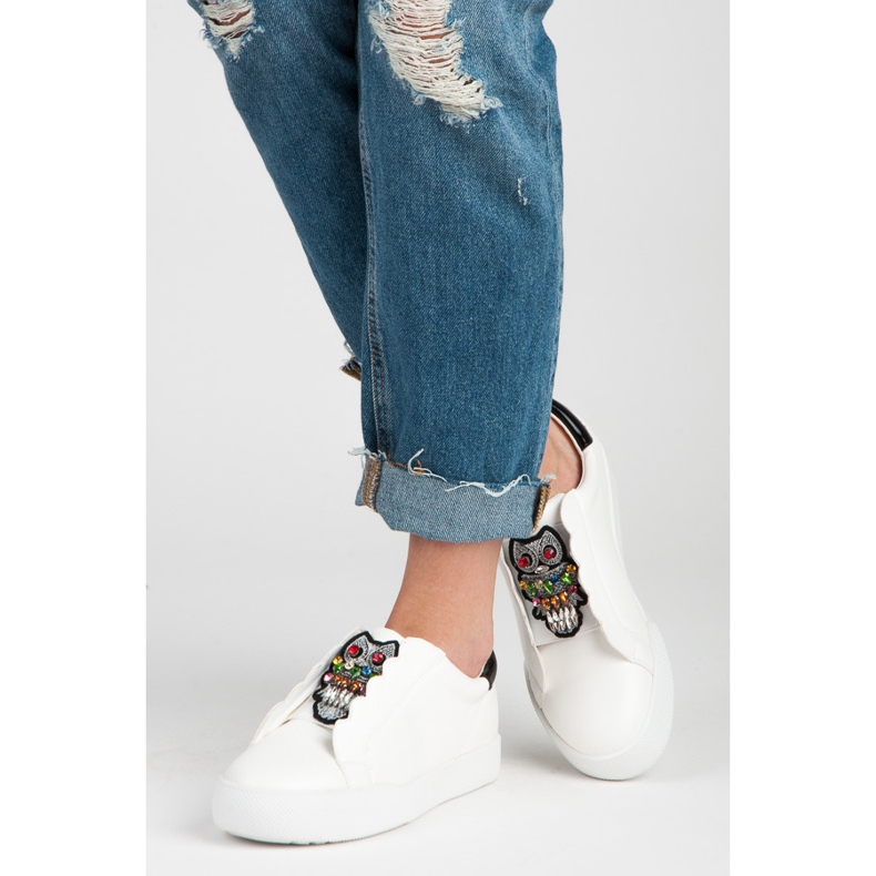 Vices Slip-on lenkkarit pöllöillä valkoinen 2