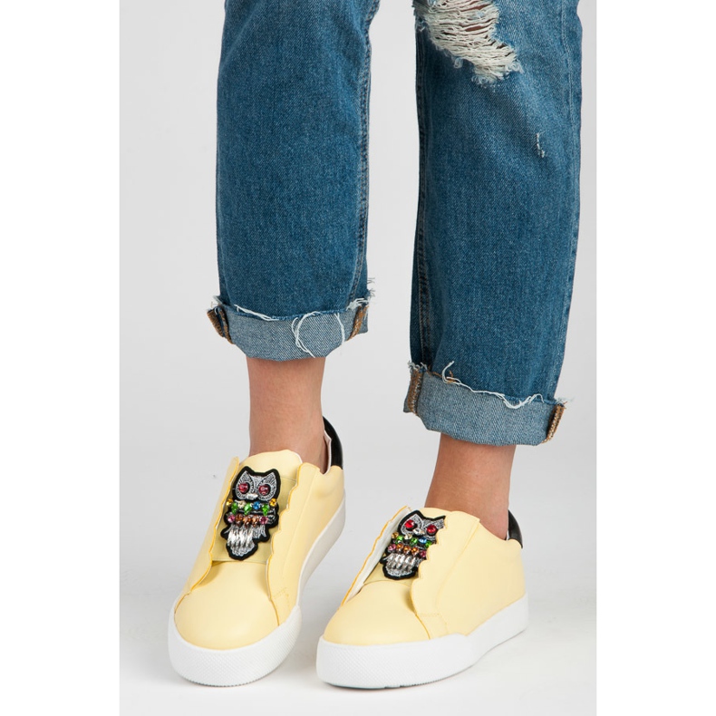 Vices Slip-on lenkkarit pöllöillä keltainen 1