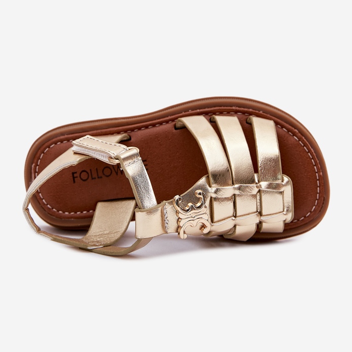 Tyttöjen sandaalit koristeellisella kultaisella yksityiskohdilla kultainen 2