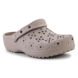 Crocs Classic Floral Cut Out Clog 210927-214 Flip-Flops beige 1