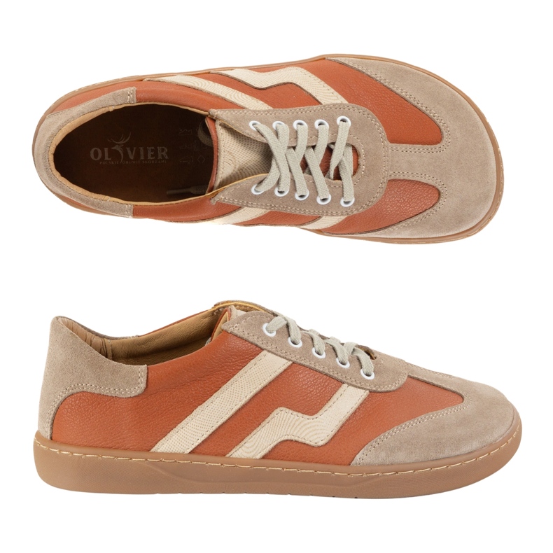 Paljain jaloin naisten nahkakengät Olivier Eliza töykeä oranssi 1