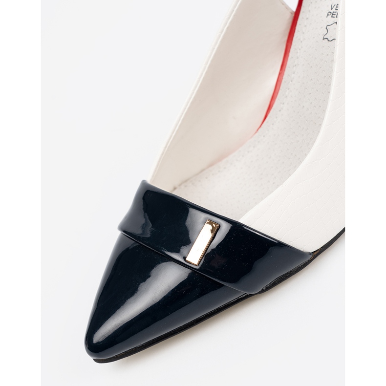 Goodin Valkoiset ja valkoiset pumput avoimella kantapäällä 1