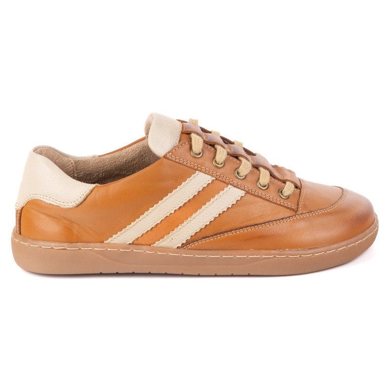 Lenkkarit paljain jaloin naisten Kaia Olivier - vaaleanruskeat nahkakengät 1