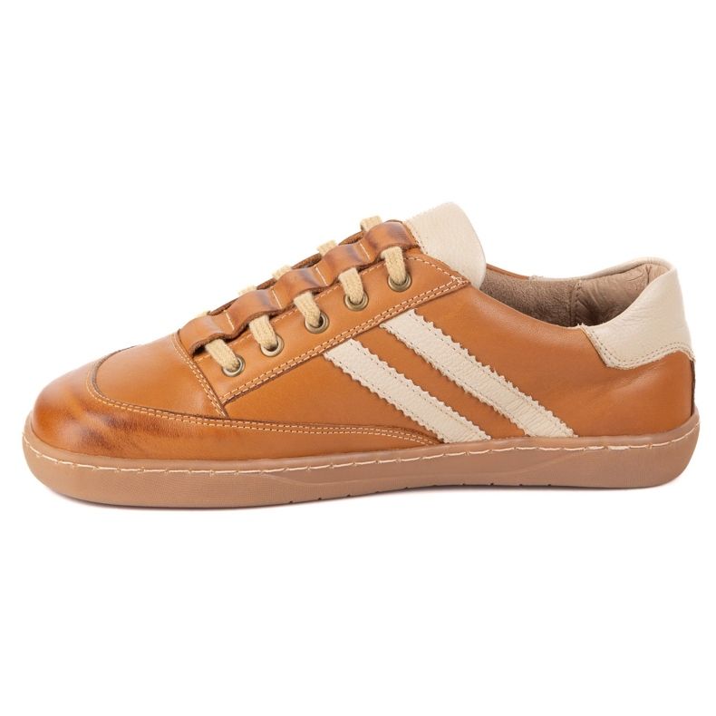 Lenkkarit paljain jaloin naisten Kaia Olivier - vaaleanruskeat nahkakengät 2