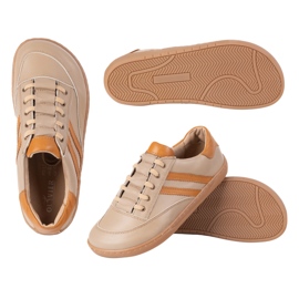 Lenkkarit paljain jaloin naisten Kaia Olivier - anatomiset nahkakengät cappuccino beige 1