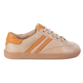 Lenkkarit paljain jaloin naisten Kaia Olivier - anatomiset nahkakengät cappuccino beige 2