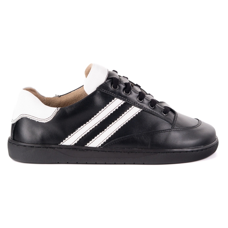 Lenkkarit paljain jaloin naiset Olivier musta nahkakengät valkoisella 2