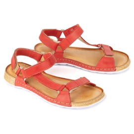 Olivier Naisten sandaalit Paljain jaloin ystävällinen Kallia Leather Red 0782W punainen 4