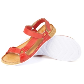 Olivier Naisten sandaalit Paljain jaloin ystävällinen Kallia Leather Red 0782W punainen 5