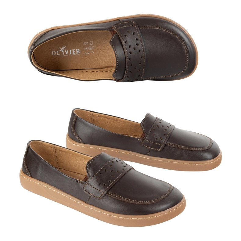 Olivier Naisten paljain jaloin InGa -leipät leveä etumaksu tummanruskea 2