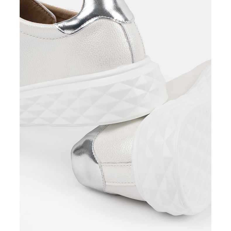 Valkoiset ja hopea -lenkkarit nahkatapit Sergio Leone valkoinen 1