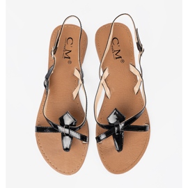 Mustat litteät sandaalit 1