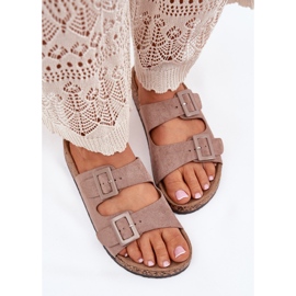 Naisten tossut korkkiympäristöllä, jossa on tummansininen soljet beige 2