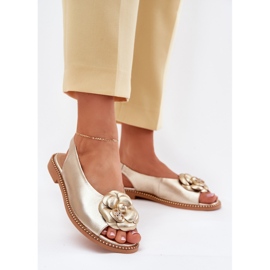 Nahkaiset sandaalit koristeella chebello 4642 kulta kultainen 2