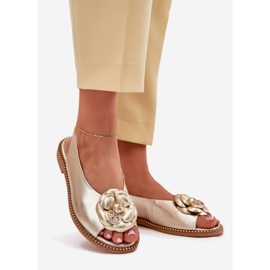 Nahkaiset sandaalit koristeella chebello 4642 kulta kultainen 1