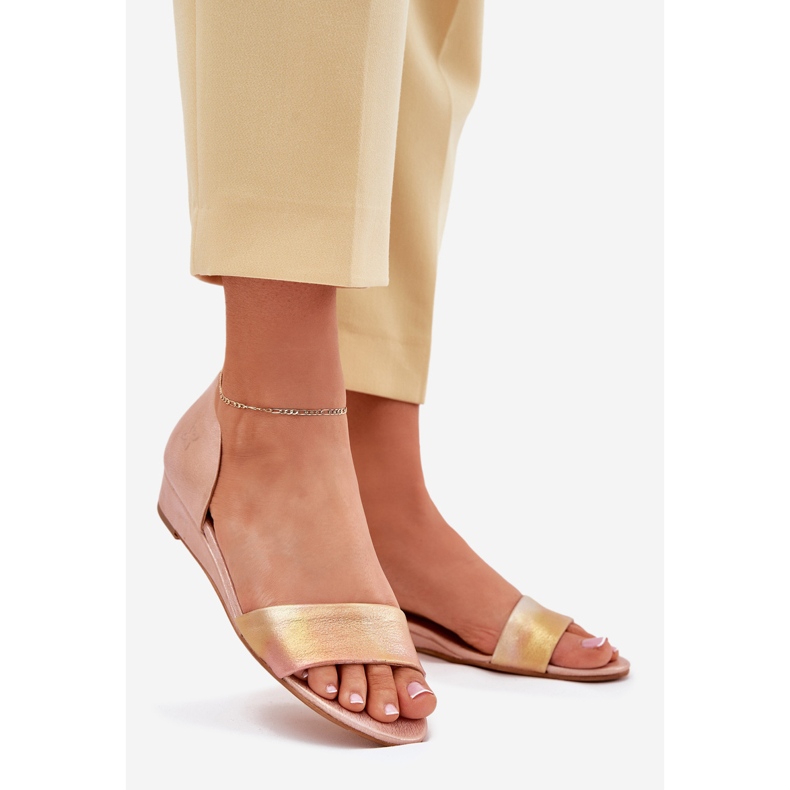 Maciejka-nahka sandaalit 01971-72 vaaleanpunainen kulta 1