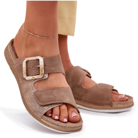 Naisten flip flops solki ja tarranauha inblu mk000013 ruskea 8