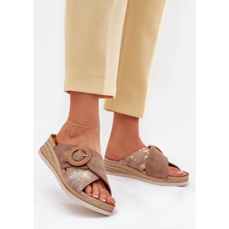 Naisten kiilat koristeellisella inblu RV000012 Brownilla. ruskea 2