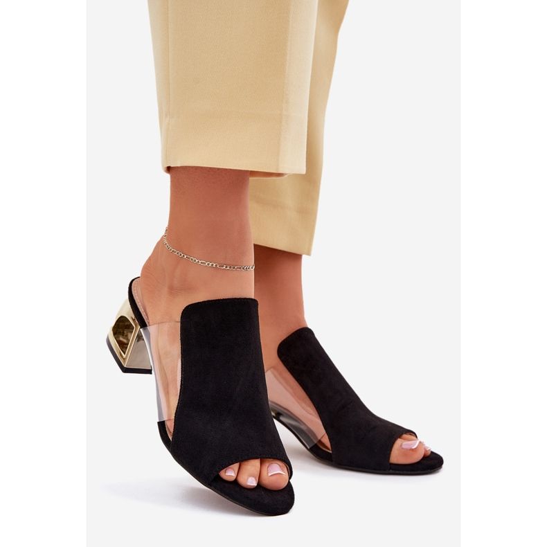 Naisten flip flops Golden Post Black musta 1