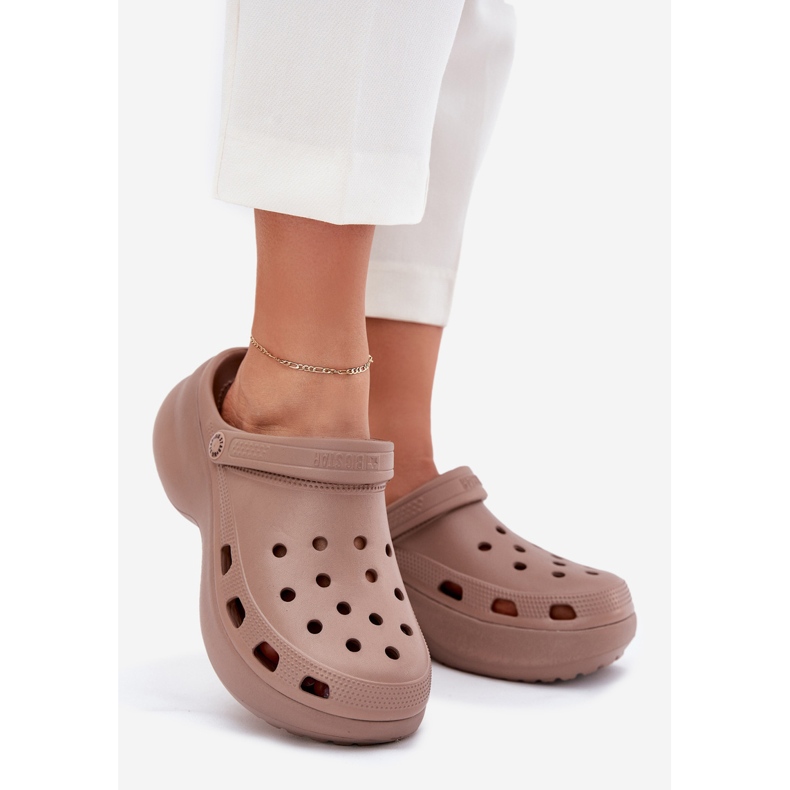 Naisten vaahtoläppärahat massiivisessa pohjassa Big Star RR274A121 Dark Beige 1