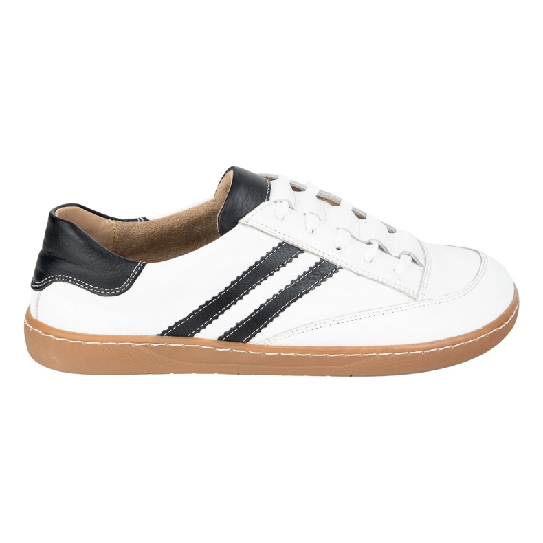 Sneakers paljain jaloin naisten Kaia Olivier White nahkakengät mustalla valkoinen 2