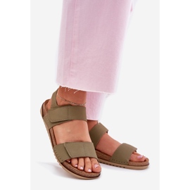 Naisten nahkaiset sandaalit inblu AA0001Ki Green vihreä 1