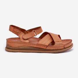Naisten nahka sandaalit alustalla Maciejka L7064-04 Brown ruskea 8