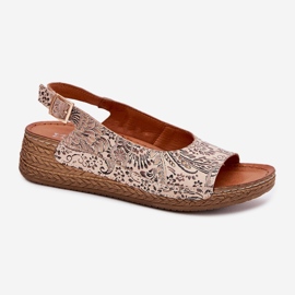 Naisten nahka sandaalit kiila Maciejka L7069-04 beige 5