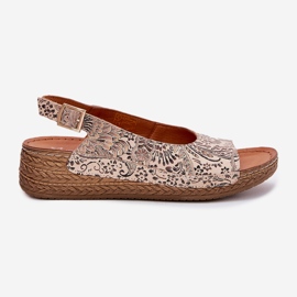 Naisten nahka sandaalit kiila Maciejka L7069-04 beige 8