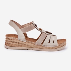 Naisten kiilan sandaalit inblu RV000015 -koristeilla beige 9