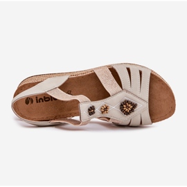 Naisten kiilan sandaalit inblu RV000015 -koristeilla beige 2